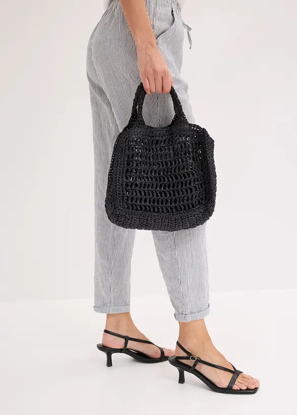 Byxa i linneblandning med res&aring;rmidja, bonprix