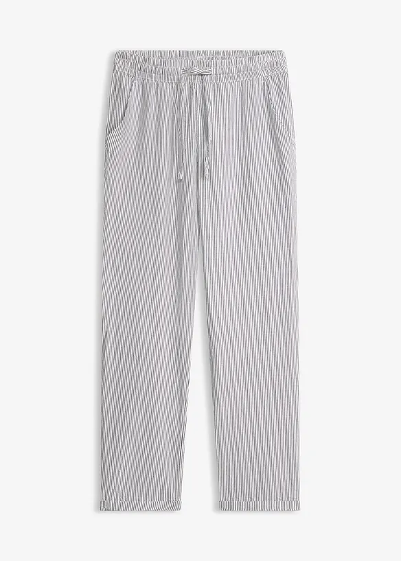 Byxa i linneblandning med res&aring;rmidja, bonprix