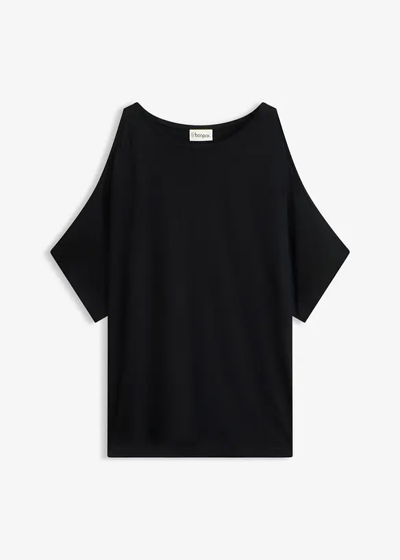 Cold shoulder-topp i viskos, bonprix