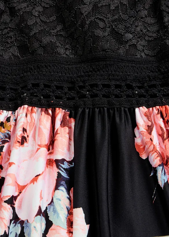 Blomm&ouml;nstrad maxikl&auml;nning med spets, bonprix