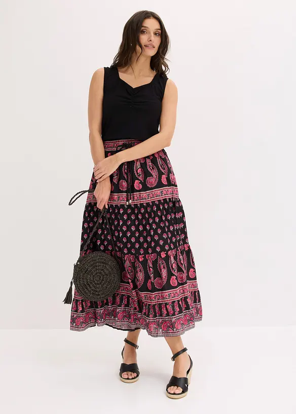 L&aring;ng kjol i bomull, bonprix