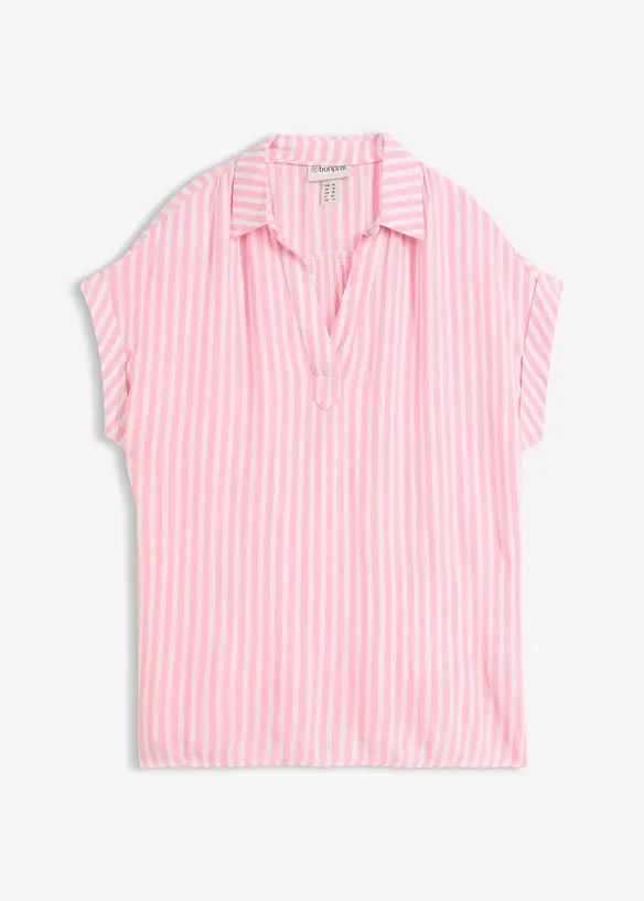 Kort&auml;rmad blus i f&ouml;ljsam viskos, bonprix