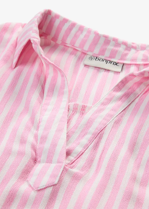 Kort&auml;rmad blus i f&ouml;ljsam viskos, bonprix