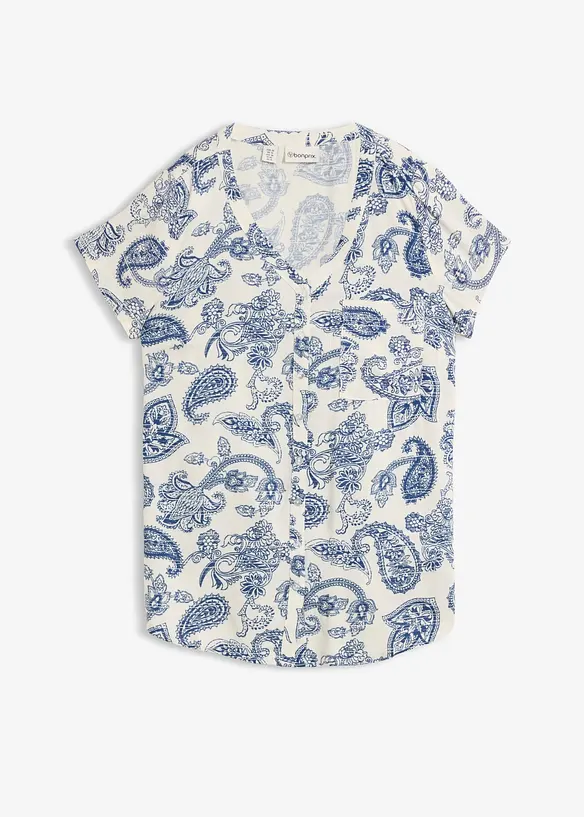 Kort&auml;rmad blus, bonprix