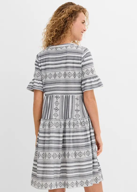 M&ouml;nstrad jerseykl&auml;nning i f&ouml;ljsam viskosmix, bonprix