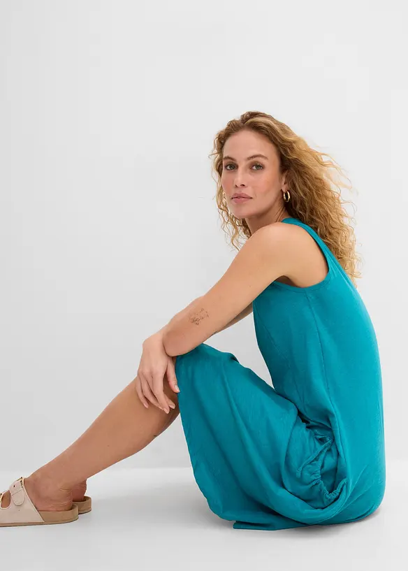 Jerseykl&auml;nning i bomull med fickor, bonprix