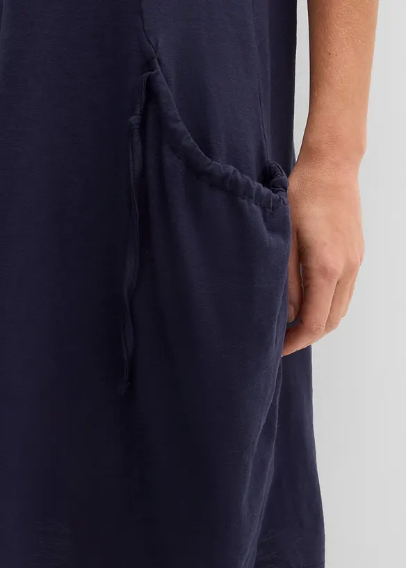 Jerseykl&auml;nning i bomull med fickor, bonprix