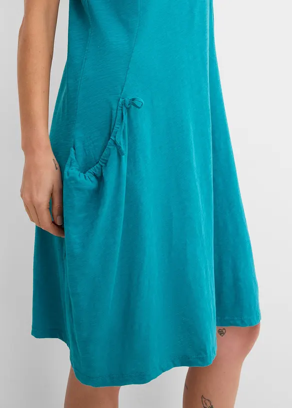 Jerseykl&auml;nning i bomull med fickor, bonprix