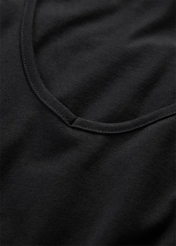 Mellanl&aring;ng jerseykl&auml;nning i bomull, bonprix