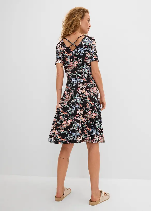 A-linjeformad kn&auml;l&aring;ng jerseykl&auml;nning, bonprix