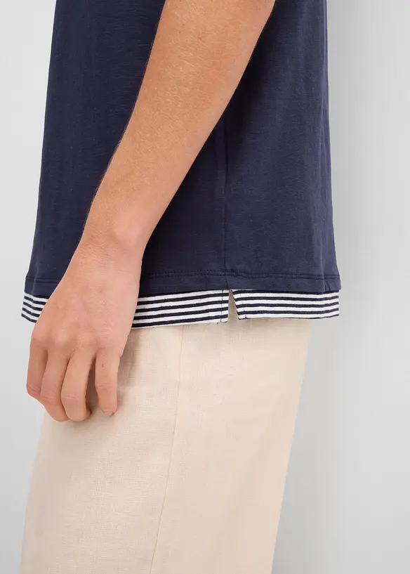 T-shirt med 2-i-1-look, ekologisk bomull, bonprix
