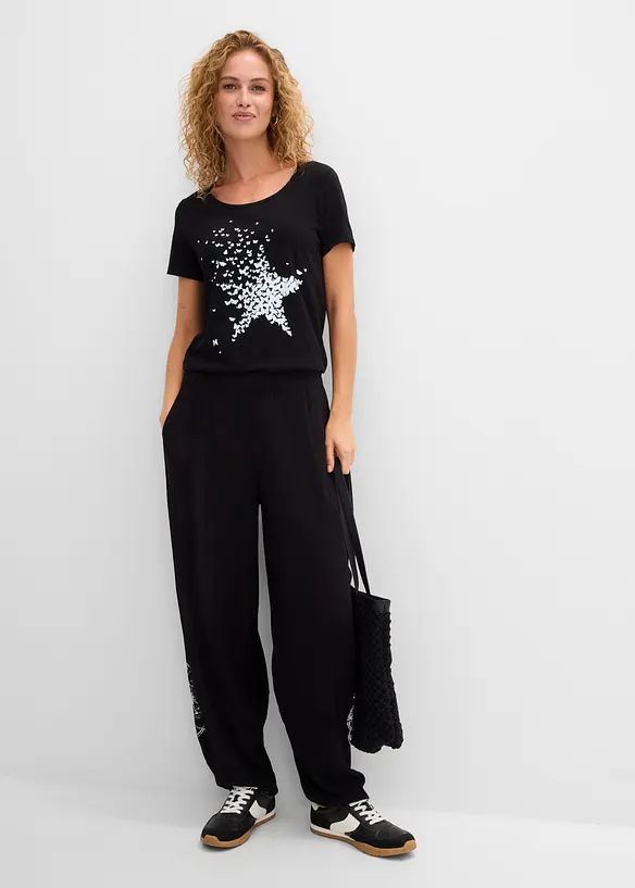 Bomullstopp i flamgarn, kort&auml;rmad, bonprix