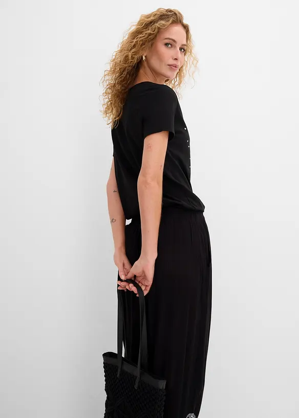 Bomullstopp i flamgarn, kort&auml;rmad, bonprix