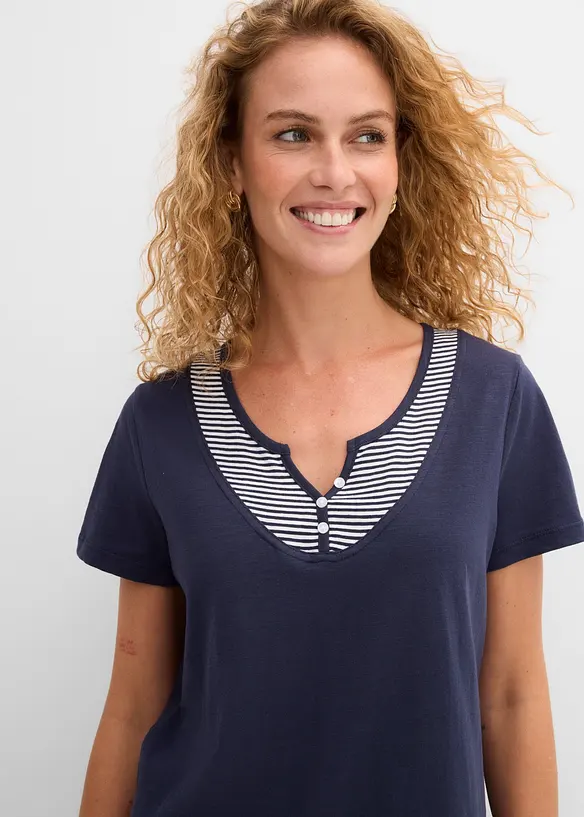 T-shirt med 2-i-1-look, ekologisk bomull, bonprix