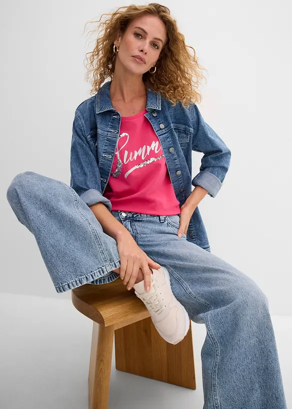 Topp med paljetter, bonprix