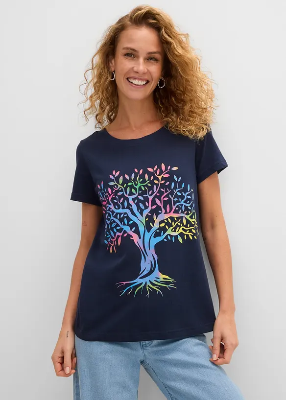 T-shirt med tryck, i ekologisk bomull, bonprix