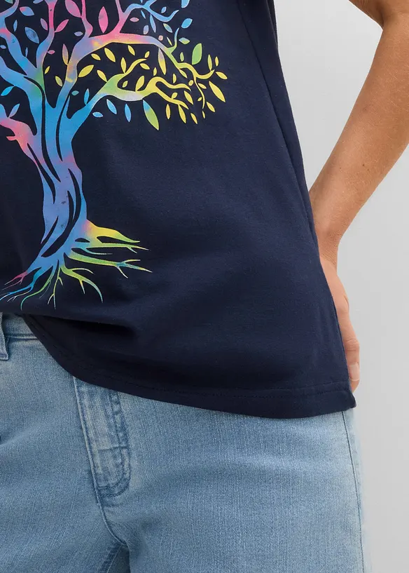 T-shirt med tryck, i ekologisk bomull, bonprix
