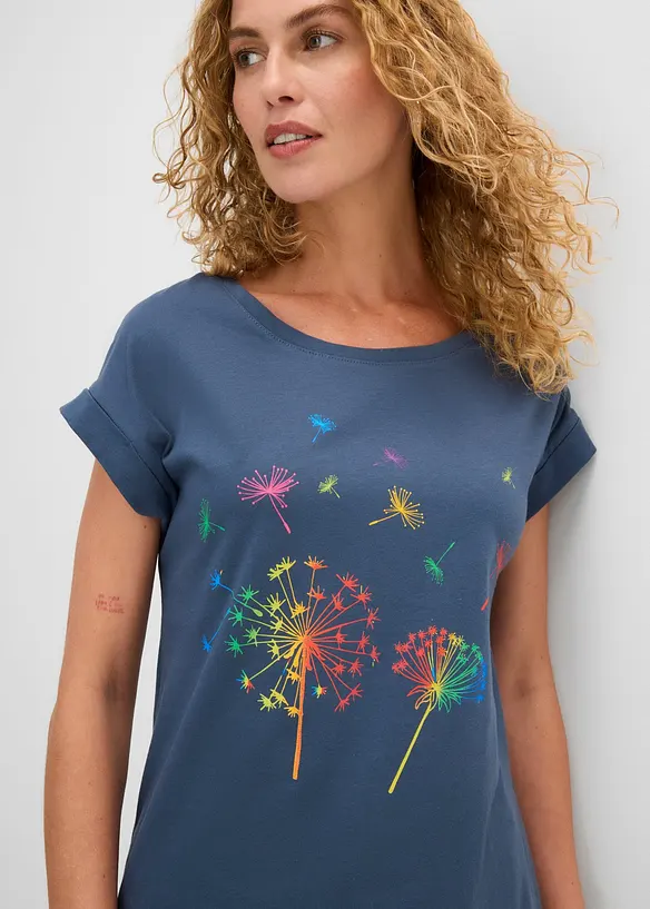 T-shirt med blomtryck, bonprix