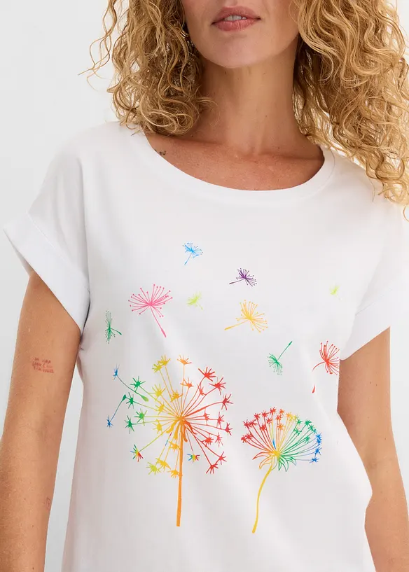 T-shirt med blomtryck, bonprix