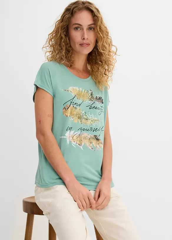 T-shirt med glittertryck, bonprix