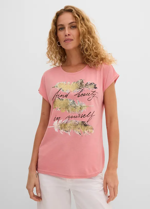 T-shirt med glittertryck, bonprix