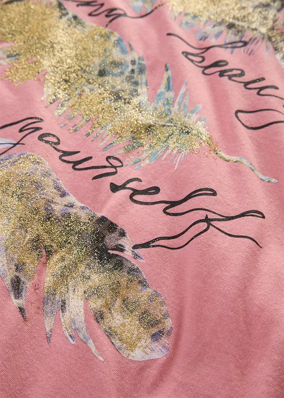 T-shirt med glittertryck, bonprix