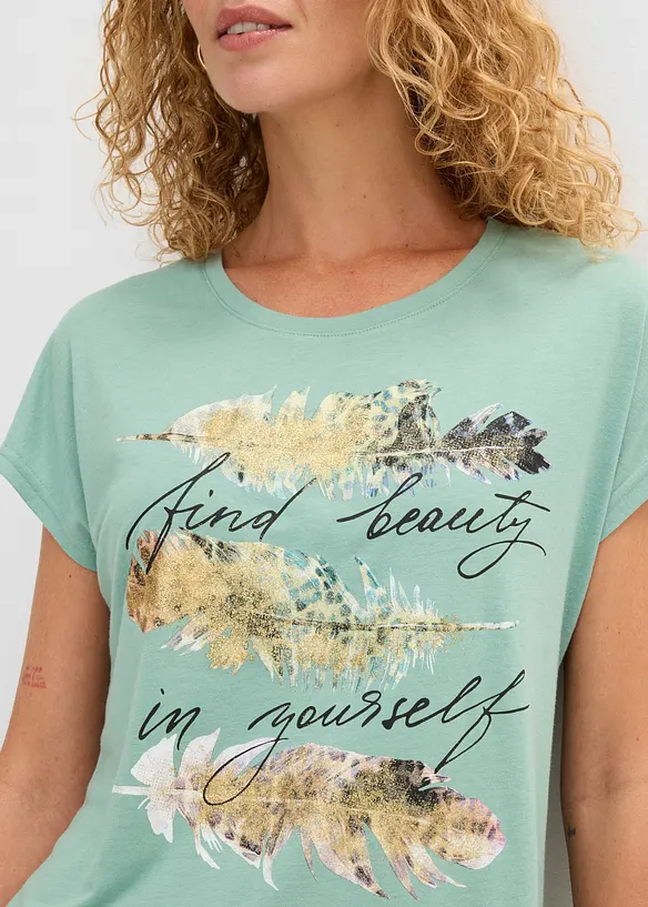 T-shirt med glittertryck, bonprix