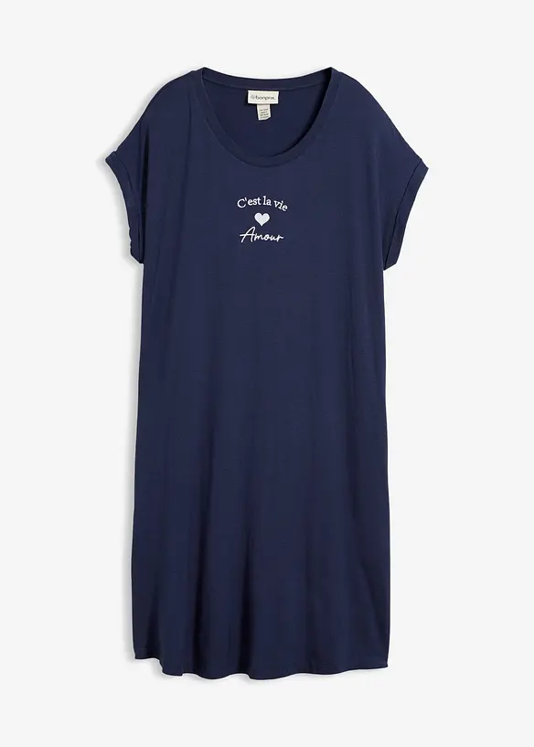 Jerseykl&auml;nning i mix av viskos och elastan med broderi, bonprix