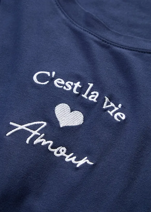 Jerseykl&auml;nning i mix av viskos och elastan med broderi, bonprix