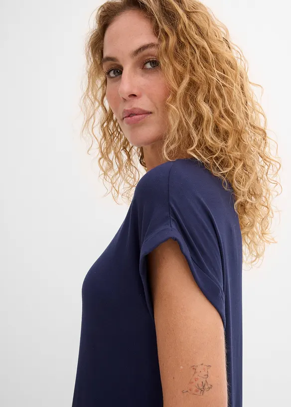 Jerseykl&auml;nning i mix av viskos och elastan med broderi, bonprix