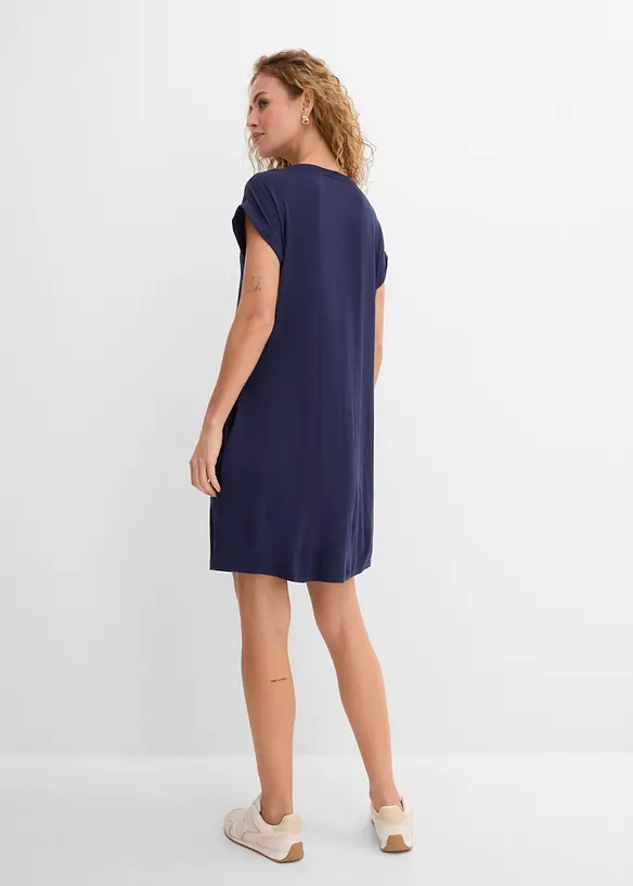 Jerseykl&auml;nning i mix av viskos och elastan med broderi, bonprix