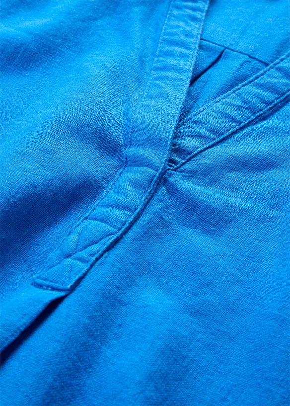 Blus med linne och 3/4-&auml;rmar, bonprix