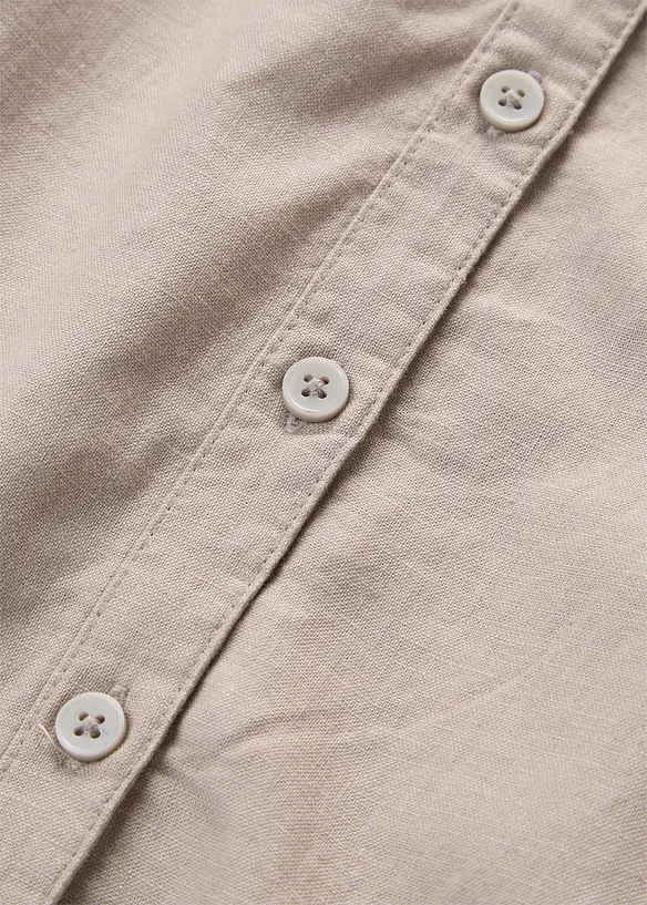 Blus i linneblandning med 3/4-&auml;rm, bonprix