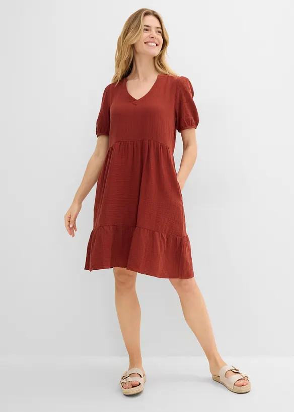 Oversized kl&auml;nning i bomullsmuslin, bonprix