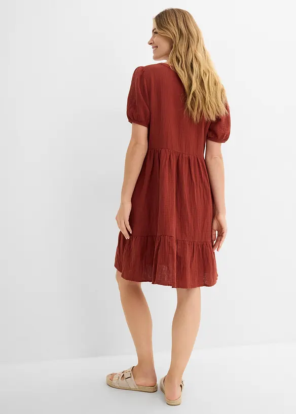 Oversized kl&auml;nning i bomullsmuslin, bonprix
