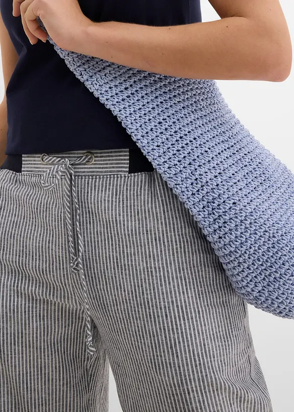 Byxa av linnemix i 7/8-l&auml;ngd, bonprix