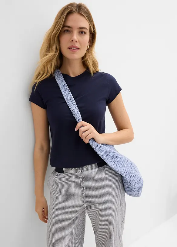 Byxa av linnemix i 7/8-l&auml;ngd, bonprix