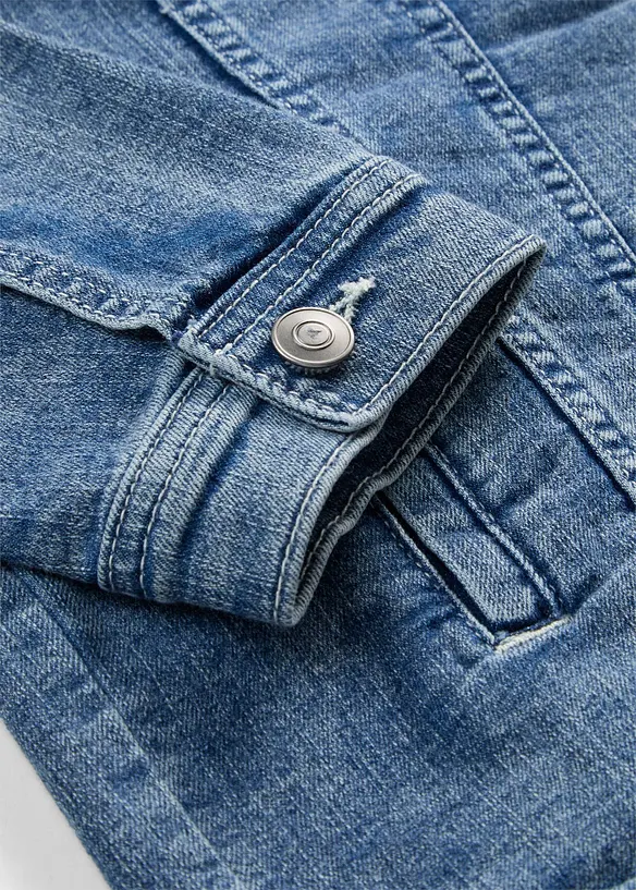 Stretchig jeansjacka, boyfriendmodell, bonprix