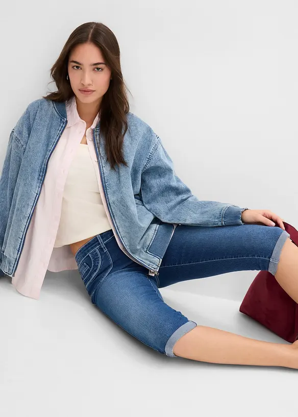 Straight Jeans Mid Waist, cropped, bonprix