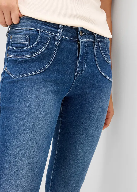 Straight Jeans Mid Waist, cropped, bonprix