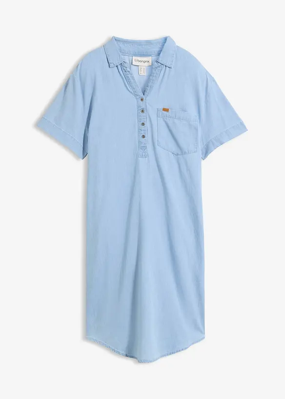 Kort&auml;rmad jeanskl&auml;nning, bonprix