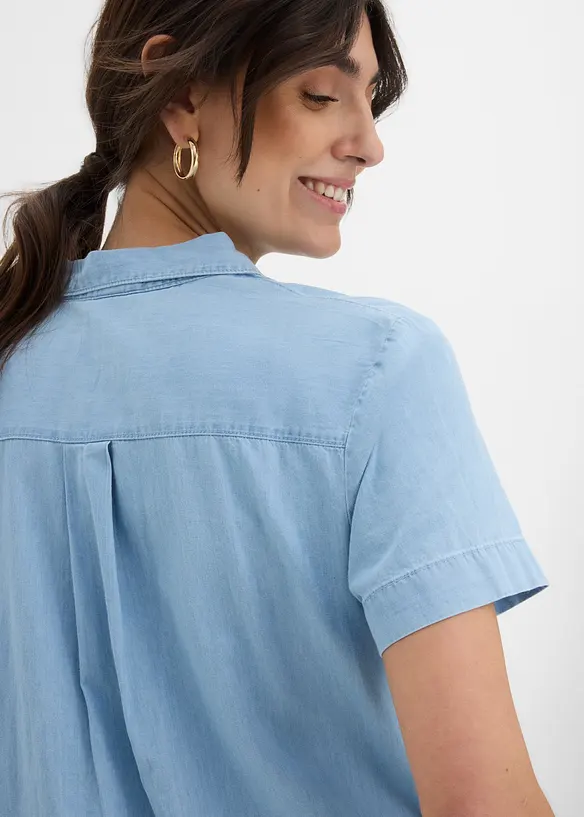 Kort&auml;rmad jeanskl&auml;nning, bonprix