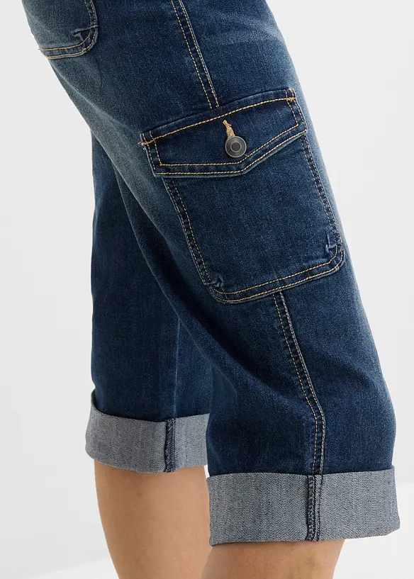 Cargo Jeans, Mid Waist, Stretch, bonprix