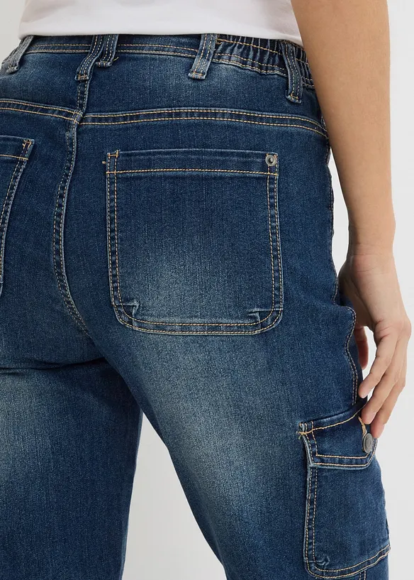 Cargo Jeans, Mid Waist, Stretch, bonprix