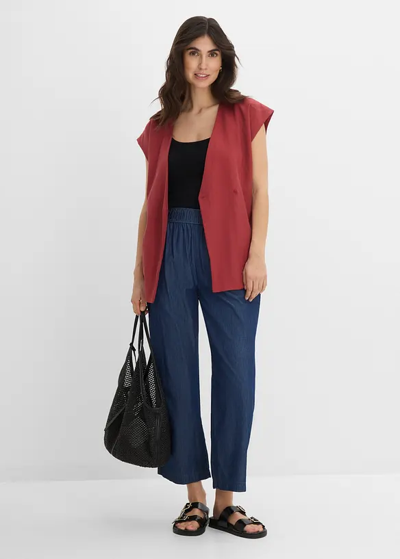 Wide Leg Jeans, High Waist, cropped, bonprix