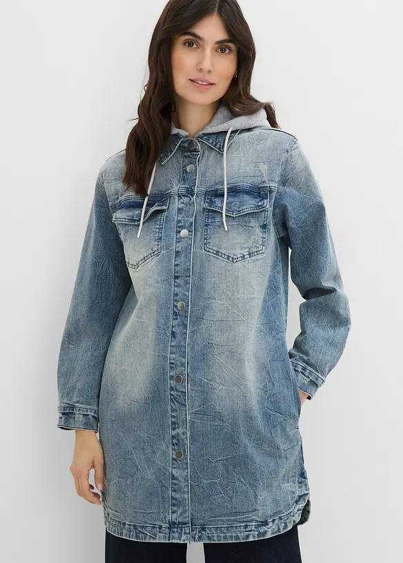 Jeansjacka med huva, bonprix