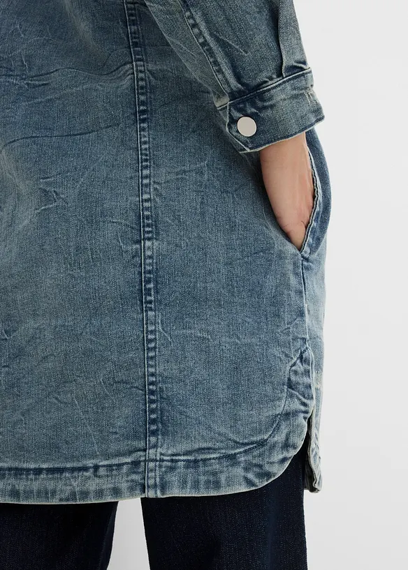 Jeansjacka med huva, bonprix