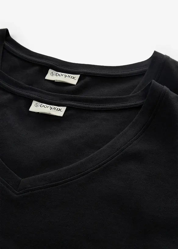 T-shirtkl&auml;nning i oversizemodell med V-ringning (2-pack), bonprix