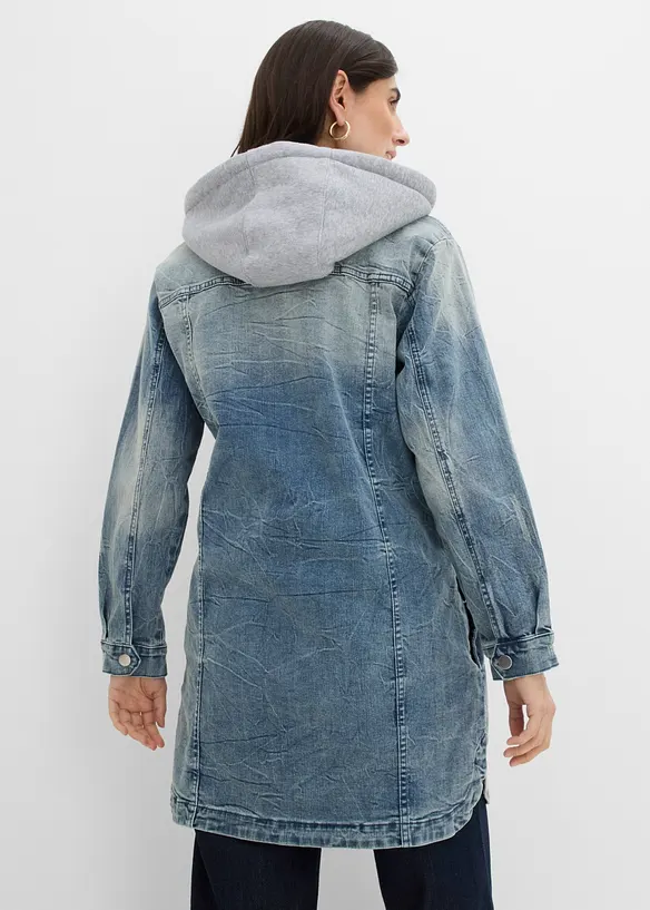 Jeansjacka med huva, bonprix