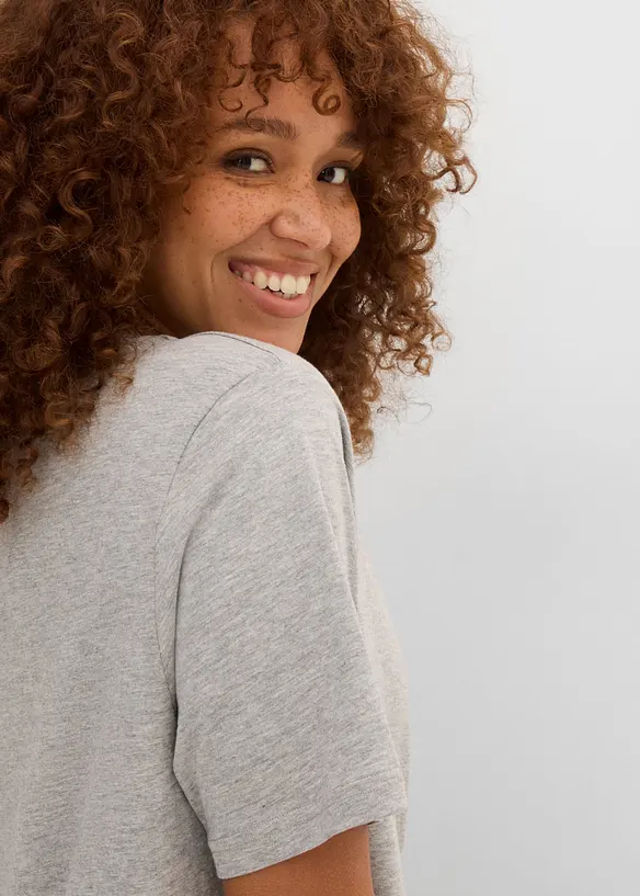 Vid l&aring;ng topp med V-ringning (5-pack), bonprix